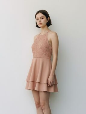 NWT B. Smart Blush Lace Halter Midi Dress